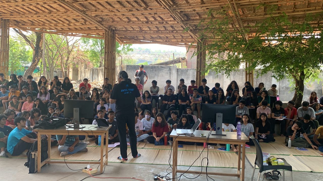 Conducting a workshop for students at DLRC Pune