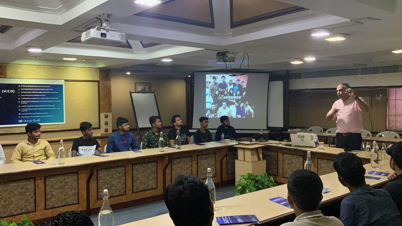 Speaking to BBA students in Bhubaneshwar