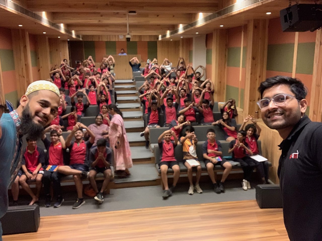 Speaking to students in Surat